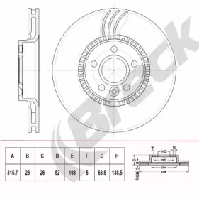 Тормозной диск BRECK BR 418 VH100